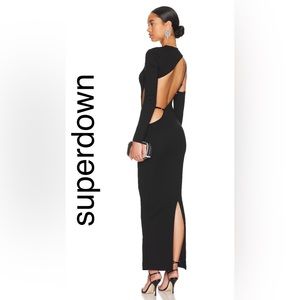REVOLVE superdown Margo Open Back Gown in Black